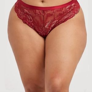 ❤️Red & Gold Lace Thong